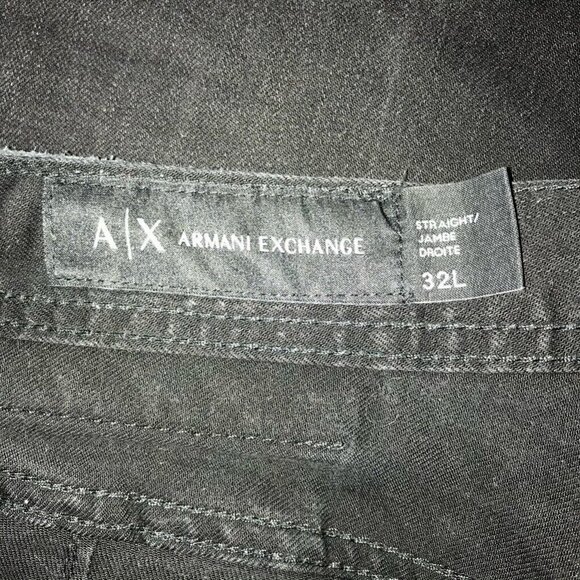 Armani Exchange Mens Classic Straight Jeans Black Pockets Dark Wash Denim 32 - Picture 6 of 7